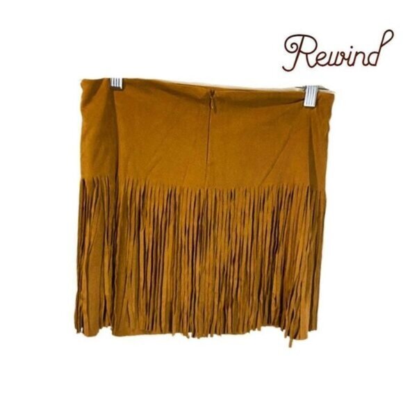 Rewind Women's Tassels Fringed Faux‎ Suede Skirt - Picture 3 of 6